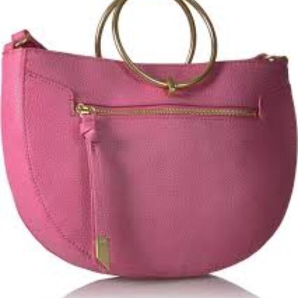 Foley + Corinna Limelight Crescent Crossbody Bag Pink Rosewood Leather - Picture 1 of 6